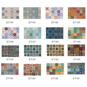 Motivo Floreale Mandala PVC Adesivo da Parete per Piastrelle con Pellicola Lucida Impermeabile Decorazione per la Casa