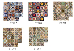 Moroccan style tile wall stickers self-adhesive waterproof decorative decals for home decor.