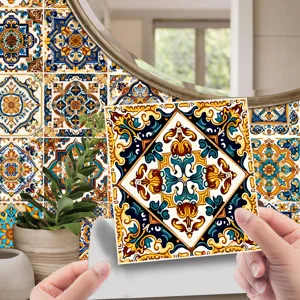 Moroccan style tile stickers self adhesive wall decor waterproof backsplash stickers for home