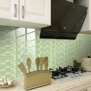 Adesivo per piastrelle a mosaico verde PVC impermeabile autoadhesivo cucina muro