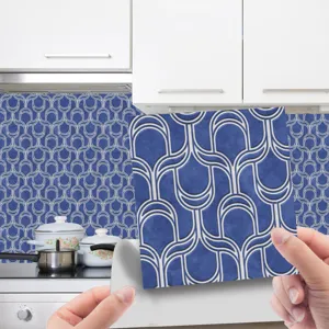 Pegatinas de Azulejos de Mosaico Geométrico Impermeables de PVC Autoadhesivas Pegatinas de Pared para Cocina Baño Decoración del Hogar Arte de Pared Extraíble