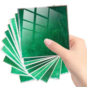 Pegatinas de azulejos cuadrados verdes adhesivos de pared impermeables decoración 10pz