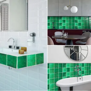 Adhesivos de azulejos cuadrados con diseño vintage decoración de pared autoadhesiva hogar.