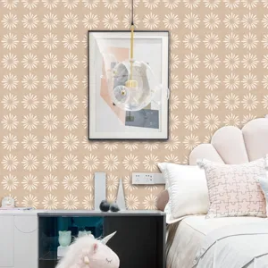 Gedetailleerd uitzicht van Boheemse bloemige tegelstickers, zelfklevend behang decoratie.