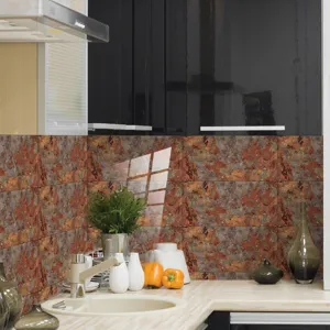 Waterproof marble texture tile stickers crystal film wall decor for kitchen backsplash