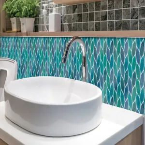 Waterproof self-adhesive mosaic tile sticker, DIY decorative PVC wall paper for bathroom and kitchen.