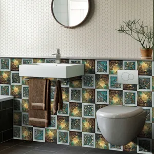 Adhesivos de azulejos retro vintage impermeables para decoración de pared 10 pcs
