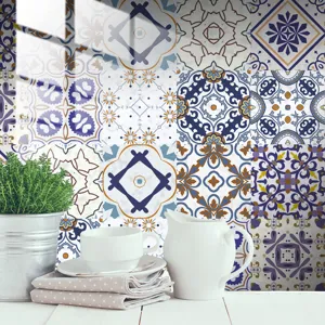 Moroccan tile stickers waterproof self-adhesive wall paper kitchen decor detail view