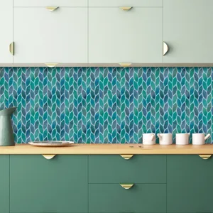 Self-adhesive mosaic tile sticker DIY waterproof removable PVC kitchen wall decor paper.