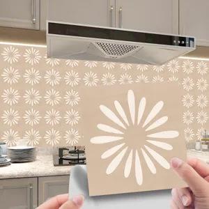 Bohemien Stijl Vierkante Tegelstickers 24 Stuks Waterdicht Zelfklevend Behang Woondecoratie Keuken Badkamer Decals