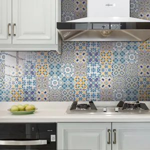 Moroccan vintage tile stickers for kitchen backsplash self-adhesive wall paper home decor