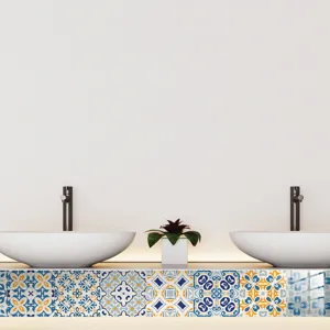 Moroccan vintage tile sticker self-adhesive wallpaper for kitchen and living room decor.