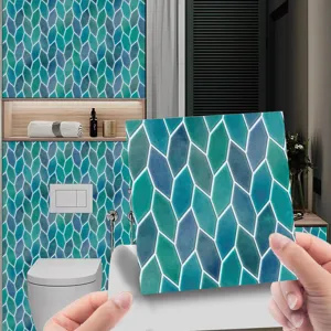 Self-adhesive mosaic tile sticker waterproof PVC wall paper for kitchen bathroom decor