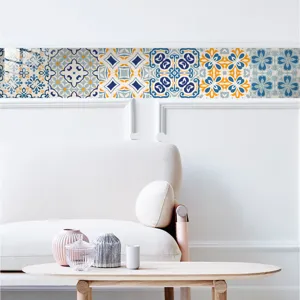 Moroccan vintage tile stickers self-adhesive wall paper for kitchen living room decor