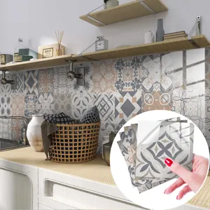 Moroccan vintage tile stickers waterproof self adhesive wall paper for kitchen home decor