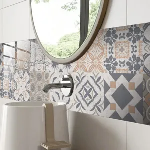 Moroccan vintage self-adhesive tile stickers for kitchen and bathroom wall decor, waterproof.