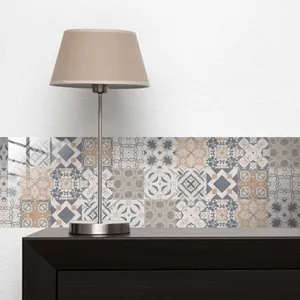Moroccan vintage tile sticker self-adhesive waterproof wall paper for kitchen decor detail.