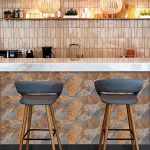 Adhésif carrelage effet marbre film cristal imperméable pour décoration cuisine bar