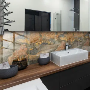 Adhesif carrelage motif marbre film cristal autocollant mur etanche decoration salle de bain
