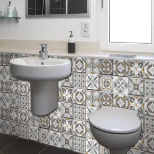 Pegatinas de azulejos autoadhesivas con patron vintage para la decoracion de paredes.