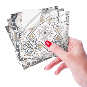 Moroccan vintage peel and stick tile stickers waterproof wall decor closeup detail display