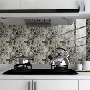 Marble pattern tile sticker with crystal texture, waterproof self-adhesive wall decor.