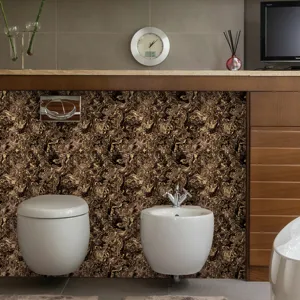 Marble texture tile sticker, waterproof self-adhesive wall wallpaper for bathroom home decor.