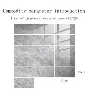 Adhesivos para azulejos efecto mármol impermeables pegatinas de pared set de 16 piezas