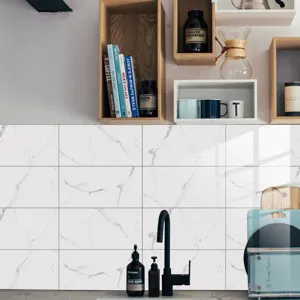 Self-adhesive marble tile stickers waterproof wall paper for kitchen home decor backsplash 1pc