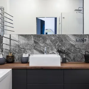 Adhesivo para azulejos con efecto mármol impermeable, papel pintado autoadhesivo baño