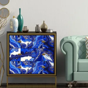Blue marble texture tile sticker waterproof furniture film for home decor interior design detail