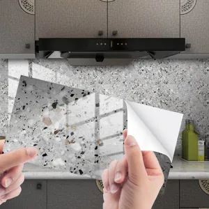 Terrazzo self-adhesive tile sticker crystal film waterproof wall floor home decor.