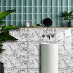 Faux marble crystal film tile sticker, waterproof self-adhesive wall paper for home decor.