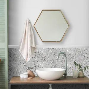 Terrazzo tile sticker self adhesive waterproof wall paper for home decor bathroom new