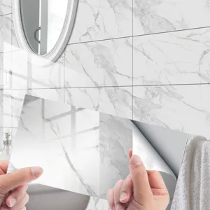 Marble wallpaper detail shot, self-adhesive waterproof crystal film sticker for home decor.