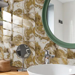 Marble pattern crystal film wall tile sticker home decor waterproof self adhesive tile