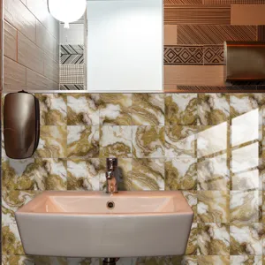 Marble pattern crystal film tile sticker detail shot, self-adhesive wall decor sticker.
