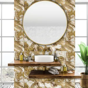 Marble texture crystal tile sticker detail, self-adhesive wall paper for home decor.