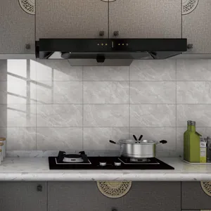 Marble effect crystal film tile sticker self adhesive wall paper for kitchen home decor.