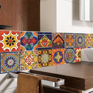 Mandala tile stickers self-adhesive waterproof wall stickers for kitchen bathroom decor