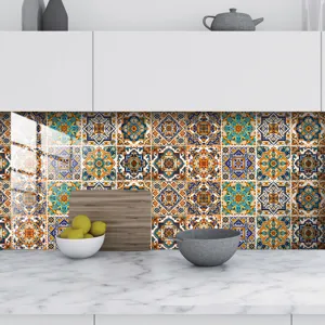 Adesivi per piastrelle in stile marocchino per paraschizzi cucina impermeabili facili