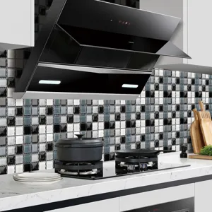 Autocollant de carrelage mural mosaique 3D moderne impermeable PVC decoration de cuisine.