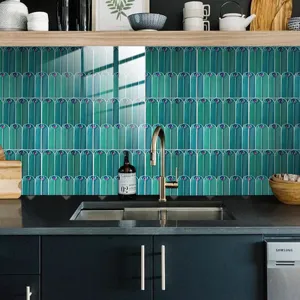 Peacock feather kitchen tile sticker waterproof self adhesive backsplash wall home decor