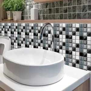 sticker carrelage mosaique 3d impermeable autocollant decoratif mur pvc salle de bain