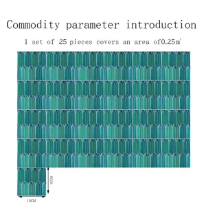 Peacock feather tile sticker crystal film home decor wall mural 25pcs 0.25sqm 10x10cm