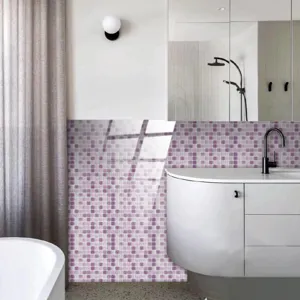 Adesivo per piastrelle mosaicate in film di cristallo PVC per bagno, ristrutturazione casa.