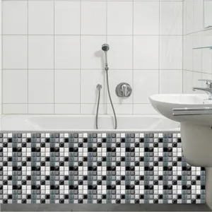 Sticker carrelage mosaique autocollant 3D imperméable PVC papier peint pour décoration de salle de bain