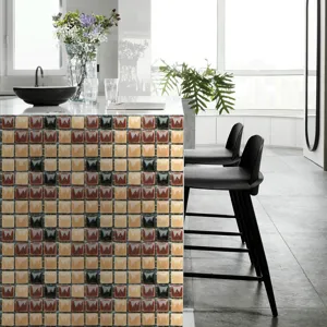 3D self-adhesive mosaic tile stickers for kitchen wall DIY home decor waterproof.