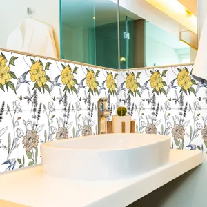 Adesivi per piastrelle floreali vintage francesi autoadesivi per decorazione murale.