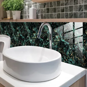 Waterproof marble texture tile sticker self-adhesive decorative wall wallpaper for bathroom decor